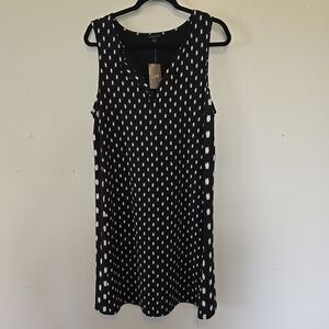 J. Jill Sundress Pullover Simple Sleeveless Black Print L NWT